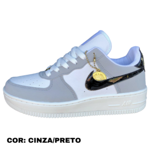 NIKE AIR FORCE 01 CHAVEIRINHO CINZA PRETO