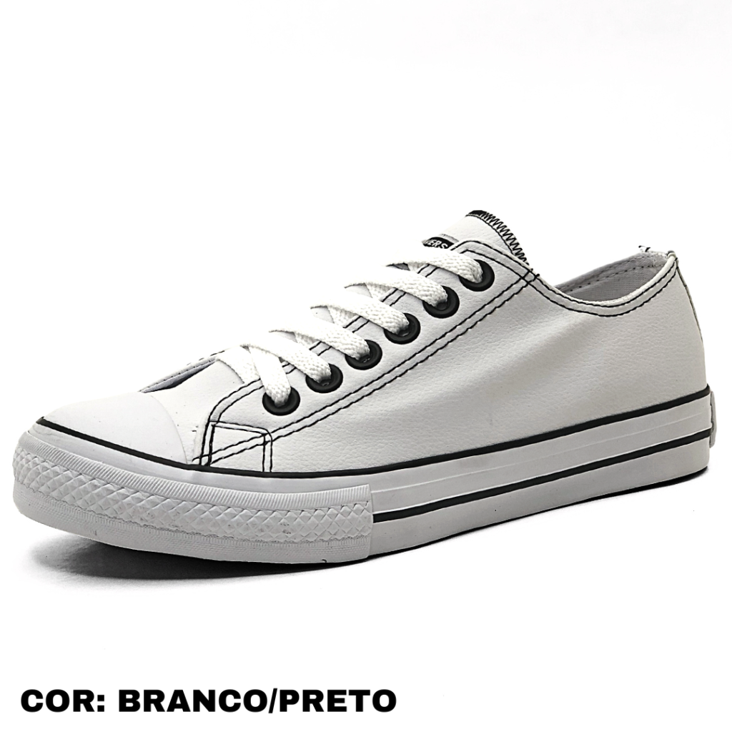 ALL STAR COURO VULCANIZADO BRANCO/PRETO