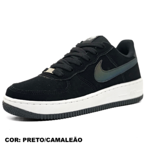 NIKE AIR FORCE 1 VN PREMIUM PRETO BRANCO CAMALEÃO