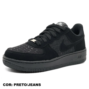 NIKE AIR FORCE 1 VN PREMIUM PRETO JEANS