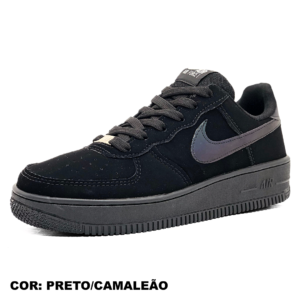 NIKE AIR FORCE 1 VN PREMIUM PRETO PRETO CAMALEÃO