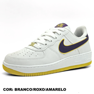 NIKE AIR FORCE 1 VN PREMIUM BRANCO ROXO AMARELO