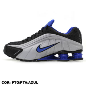 NIKE SHOX R4 PRETO PRATA AZUL