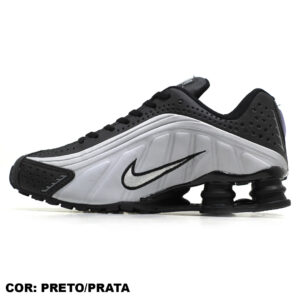 NIKE SHOX R4 PRETO PRATA